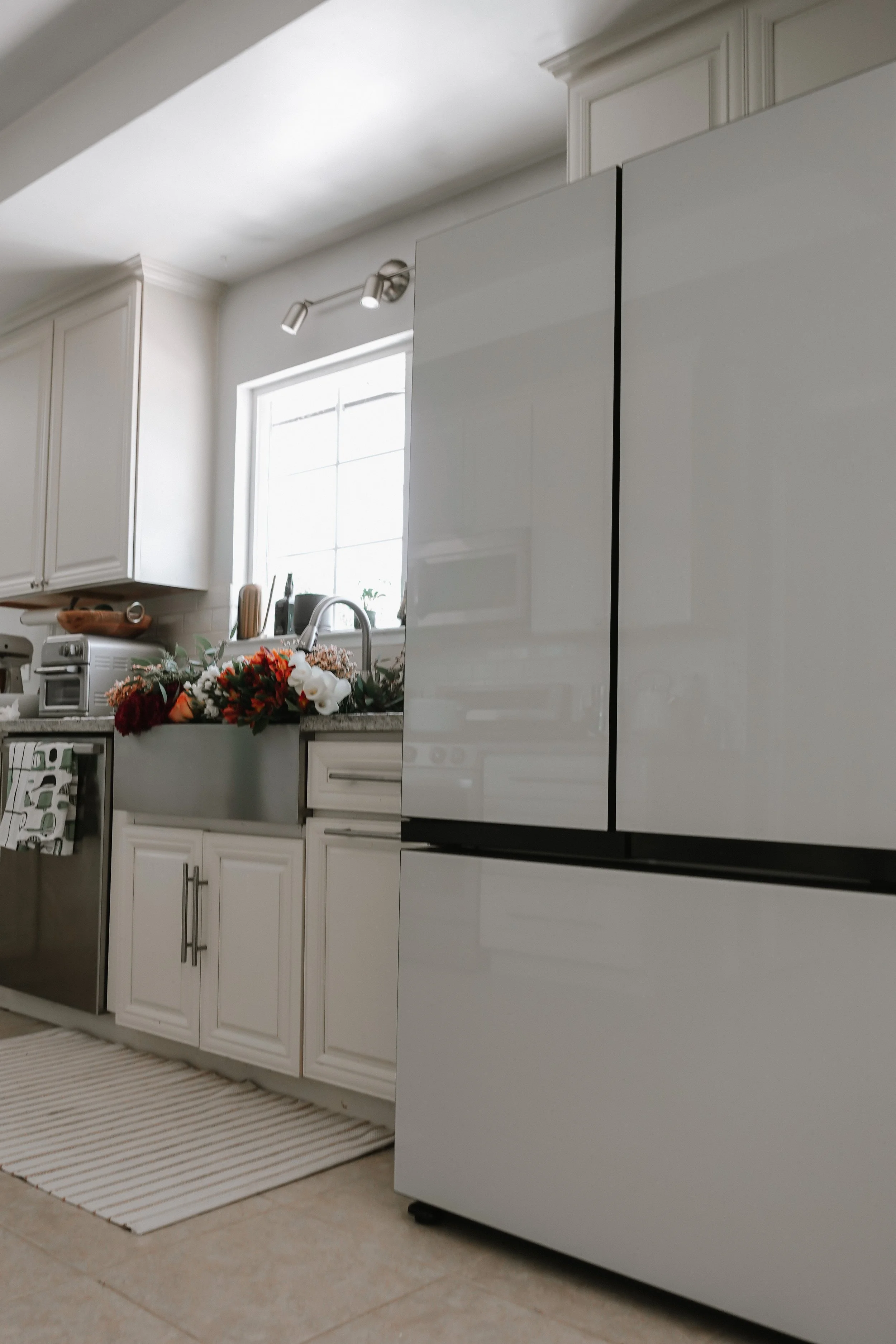 White 2024 glass refrigerator